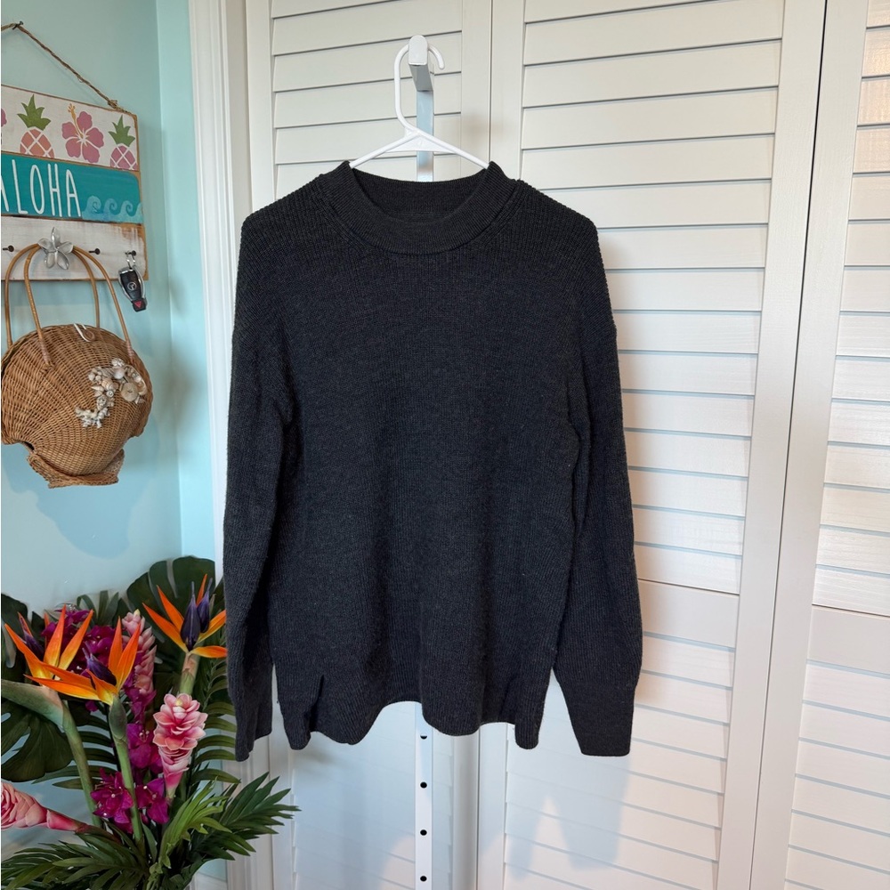 lululemon athletica Charcoal Crew Neck Oversized Sweater
